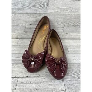 CIRCUS By Sam Edelman Carmen Maroon Slip-On Bow Flats Women Size 6‎